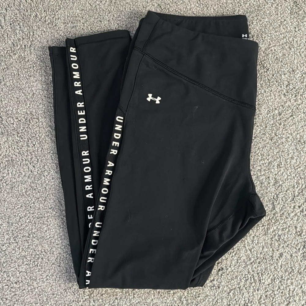Under Armour Womens Logo-Stripe Leggings